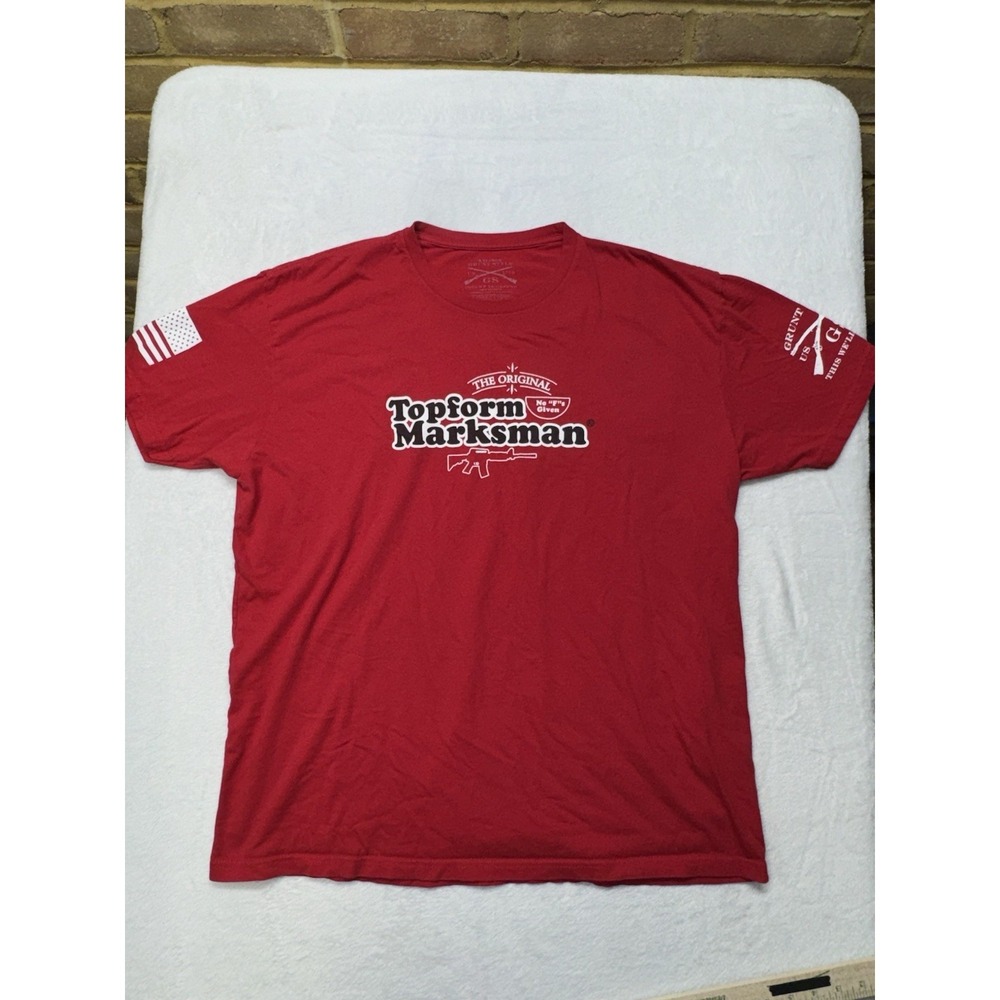 Grunt Style Topform Marksman Men's Tee Shirt Size XXL #30714 Flag On Sleeve